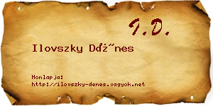 Ilovszky Dénes névjegykártya
