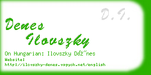denes ilovszky business card
